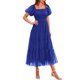 thumbnail image 1 of Vestido PRETTYGARDEN 2025 Midi de Tul con Fruncido en Azul Real XXL, 1 of 7