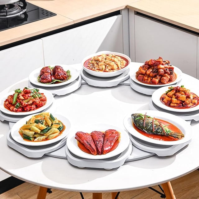 Lazy Susan para Mesa de Comedor, Mesa Giratoria de Comedor con Rotación de 360 Grados, Placa Giratoria Lazy Susan, Redondo para Servir, Bandeja Giratoria para Mesas