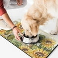thumbnail image 2 of Dog Cat Food Mat, Dog Mat for Food and Water, Pet Dog Cat Bowl Mat, No-Slip Absorbent Water Cat Feeding Mat with SUnflower Botanical,17inx30in, 2 of 7