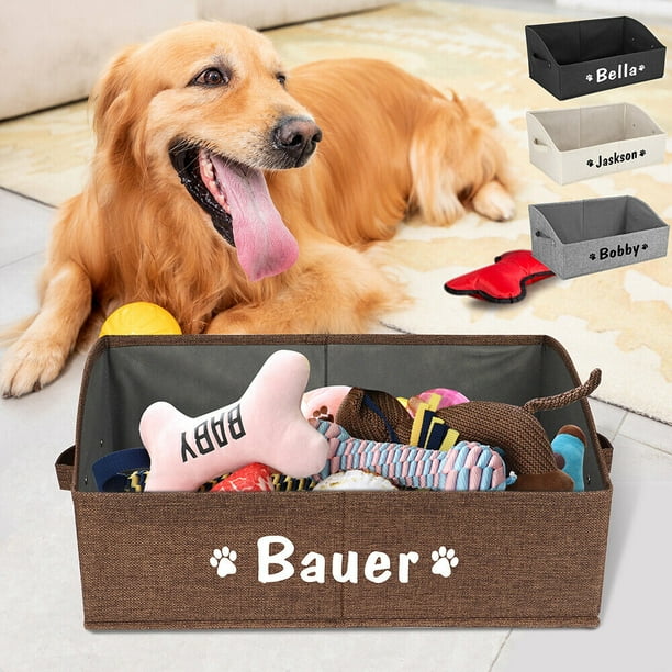 Didog Personalised Dog Storage Box Pet Toy Basket Bin Home Organizer Print Name with Handle Walmart Business Supplies