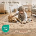 thumbnail image 4 of ODIKA 6'x9' Washable Area Rug Easy Care, Non-Shedding, Beige Olive Floral Elegance Symmetric Design Intricate Leaf and Blossom for Queen Size Bedroom Under Bed Master Suite, 4 of 7