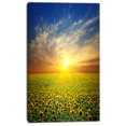 thumbnail image 2 of Beauty Sunset over Sunflowers Field - Floral Canvas Art Print, 2 of 3