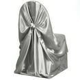 thumbnail image 6 of Efavormart Silver Chair Covers for Party 1 Set Universal Satin Self Tie Banquet Folding Wedding Chair Cover - Fit on Most Chairs - Easy Use & Machine Wash Slipcovers for Outdoor Events, 6 of 10