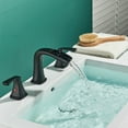 thumbnail image 3 of Zovajonia Matte Black 8 "Widespread Bathroom Faucet Basin 3 Hole Waterfall Vanity Sink Mixer Tap, 3 of 12