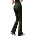 thumbnail image 7 of QAFOPEH Women Solid Color High Waisted Quick-Dry Flared Yoga Legging, 7 of 7