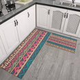 thumbnail image 2 of Colorful Geometric Striped Pattern Kitchen Rugs Sets Of 2,Anti Fatigue Kitchen Mat Rugs Non Slip Washable,Decorative Kitchen Floor Mats for Kitchen,Sink,Laundry,17"x30"+17"x47", 2 of 7