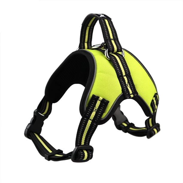 Arnés para perros, chaleco para perros, arnés reflectante antitirones ajustable con asa de control (M)