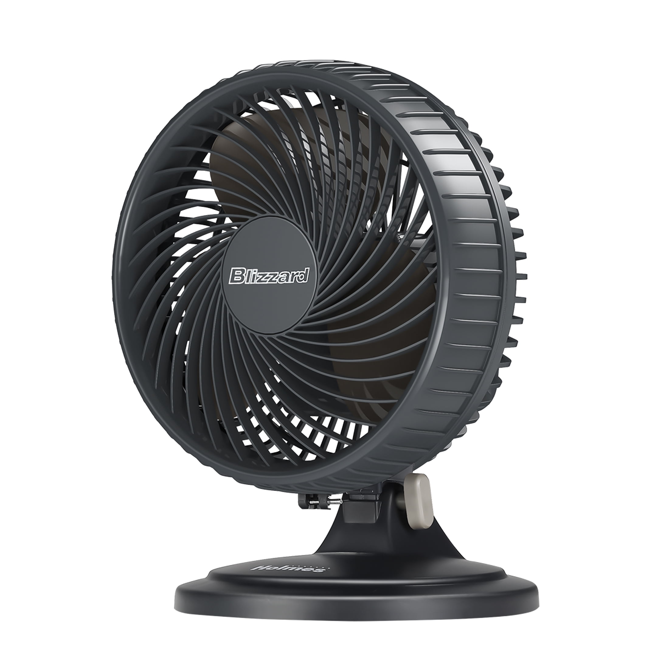 Holmes 7" Lil' Blizzard Table Fan, 2 Speeds, 85 Oscillation, Adjustable Tilt, Black