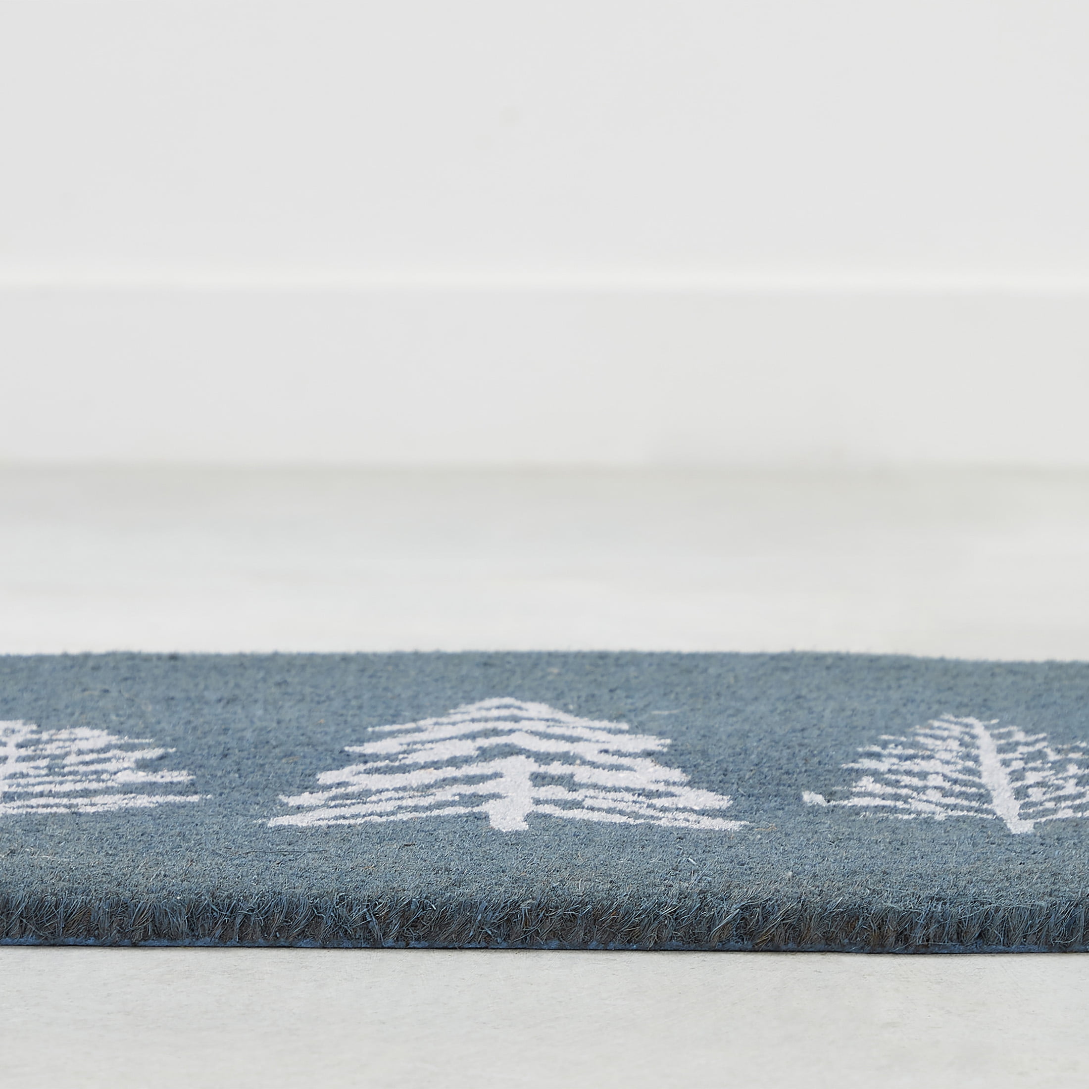 My Texas House Blue Holiday Trees Coir Doormat, 30" x 48"