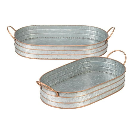 

Vintage Oblong Galvanized Metal Trays
