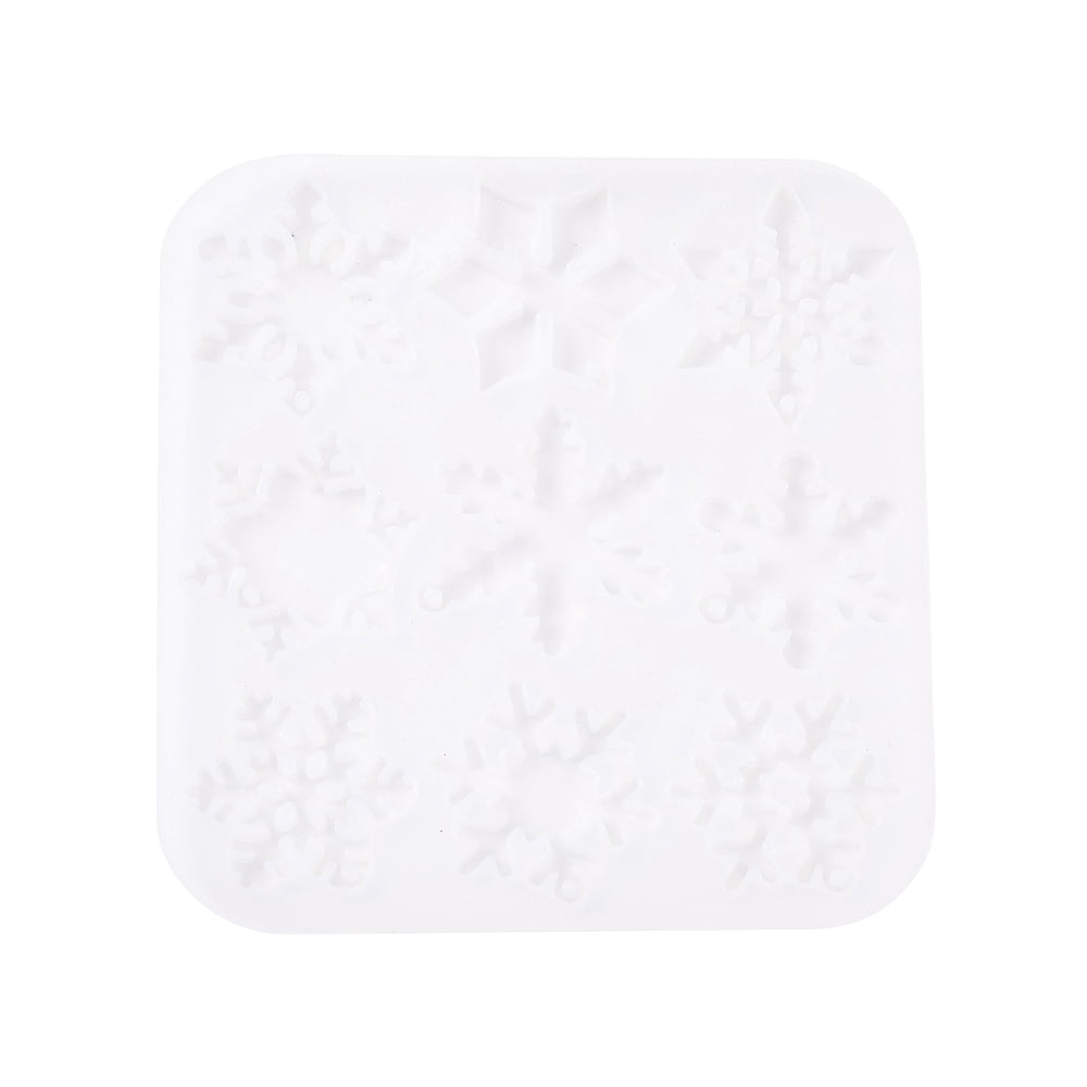 Christmas Pendants DIY Silicone Mold Resin Casting Molds for UV Resin Epoxy Resin Craft Making White Snowflake 130x125x5mm Inner Diameter: 37~42x30~46mm