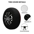 thumbnail image 5 of DouZhe Waterproof Spare Tire Cover, Antigua and Barbuda Metallic Style Flag Prints Adjustable Wheel Covers Fit for Jeep Trailer RV SUV Car, 16 inch, 5 of 7