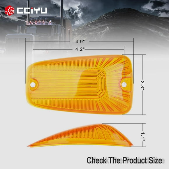cciyu Feu de Signalisation Cabine 5x Ambre pour Toit, Feu de Course, Couverture de Lentille pour 1988-2000 pour Chevy GMC
