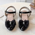 thumbnail image 6 of Owordtank Girls Dress Shoes Closed Toe Low Chunky Heels Flower Slip On Party Princess Pumps for Toddler Little Big Kids, 6 of 6