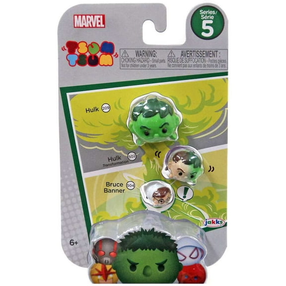 Marvel Tsum Tsum Series 5 Hulk, Hulk (Transforation) & Bruce Banner Minifigure 3-Pack