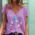 thumbnail image 1 of Puntoco moda mujer impresión cuello en V camiseta manga corta Casual camiseta tops blusa Puntoco Puntoco-4832, 1 of 5