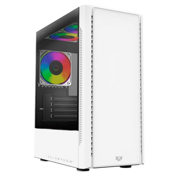 Gabinete Gamer BALAM RUSH NYX GI730 Micro ATX Mini Torre 3 Fan Cristal Templado RGB Blanco BR-936101 blanco