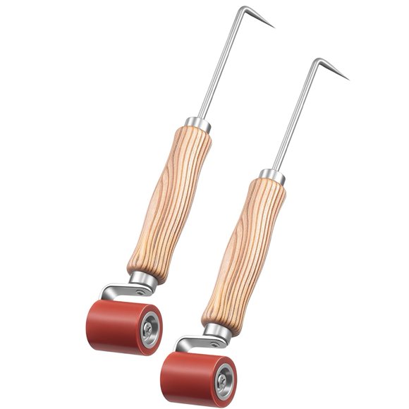 2 Rodillos de Costura con Comprobador de Costura de 40 mm. Rodillo de Silicona para Techos, Herramienta Combinada para Alisar y Trabajar la Madera en PVC//EPDM.