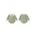 thumbnail image 2 of RUINIXCW Baby Boy Fall Romper Stripe Print Buttons Turn Down Collar Long Sleeve Infant Bodysuits Jumpsuits, 2 of 9
