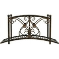 thumbnail image 4 of 3.3FT Metal Arch Zen Garden Bridge with Safety Siderails, Decorative Footbridge, Delicate Floral Scrollwork for Stream, Fish Pond, Brown, 4 of 9