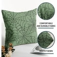 thumbnail image 5 of Green Halloween Spiderweb Pillow Covers 20x20 Set of 2 Black Web Outdoor Decorative Throw Pillows Halloween Scary Themed Farmhouse Pillowcases Linen Cushion Case Decor for Home Sofa Couch Bed, 5 of 6