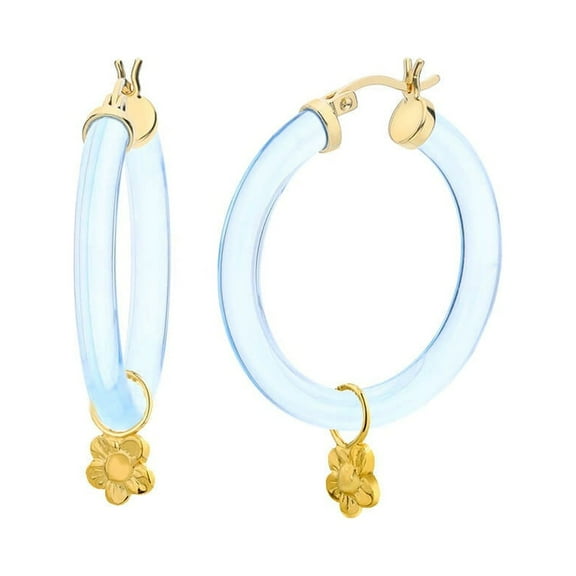 Flower Charm Lucite Hoops