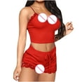 thumbnail image 4 of Summer Saving Clearance AXXD Gym Shorts Women Sexy Lingerie Fashion Solid Pajamas Sleeveless Lace Cami Shorts Pajama Set Spring Big Saving for Her, 4 of 5