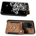 thumbnail image 3 of Allytech Galaxy S20 Ultra 5G Case Wallet, RFID Blocking Multiple Cards Slots Ring Holder Stand Shockproof Protective Hand Wrist Wallet Case Cover for Samsung Galaxy S20 Ultra - Brown, 3 of 9