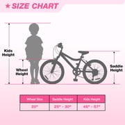 Hykolity 20 inch Kids Mountain Bike, 6 Speed Kid Bicycle Age 6-11 Year Old with Front Suspension Fork, Adjustable Seat Height, Pink