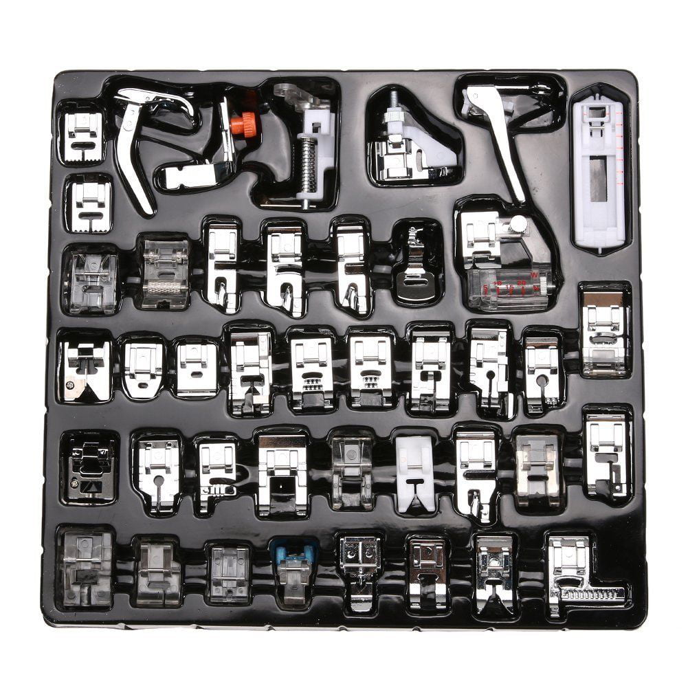 32pcs/Set Domestic Sewing Machine Presser Foot Set for Brother Janome and White Low Shank Sewing Machines Walking Feet Tool Kit Kenmore Babylock Singer 