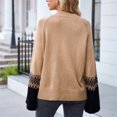 thumbnail image 4 of ICHUANYI Liquidación Moda Mujer Casual Punto Contraste Panel Cuello en V Suéter ICHUANYI WER202308174563, 4 of 7