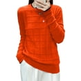 thumbnail image 1 of Maydear Womens Crewneck Geometric Cable Wool Sweater, Casual Long Sleeve Pullover Tops, 1 of 5