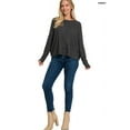 thumbnail image 2 of Zenana Women's Ribbed Knit Dolman Sleeve Light Loose Fit Pullover Sweater, 2 of 4