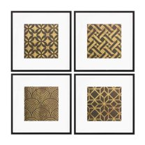 Melrose International Framed Art Deco Geometric Print (Set of 4)