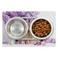thumbnail image 1 of Easter Bunny Pet Mat for Food and Water, Photo of Rabbit with Lilac Flowers and Easter Eggs Spring Season, Non-Slip Rubber Mat for Dogs and Cats, 18" X 12", by Ambesonne, 1 of 1