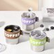 thumbnail image 1 of Taza de café de acero inoxidable 400mL | Taza de viaje aislante y resistente a fugas con tapa y funda elástica | Recipiente portátil para bebidas calientes a prueba de derrames | Café Verde | Uso de, 1 of 9