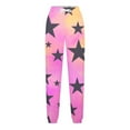 thumbnail image 5 of Girls Joggers Pants with Pockets Gradient Color Stars Printed Sweatpants Cinch Bottom Loose Wide Leg Trosuers (13-14 Years, Pink 01), 5 of 5