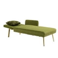 thumbnail image 5 of Comfy Upholstered Sofa Accent Sofa, 66.14" Velvet Sofa Futon Sofa Bed with Metal Feet & Adjustable Angle, Modern Chaise Lounge Sofa Convertible Sofa Sleeper with Arm for Living Room Bedroom, Green, 5 of 7