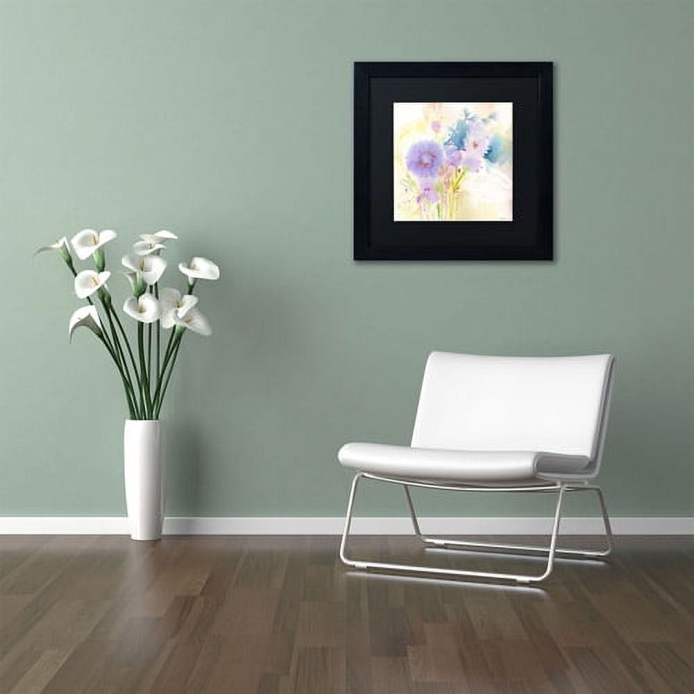 Trademark Fine Art "Mixed Blue Bouquet" Canvas Art by Sheila Golden, Black Matte, Black Frame