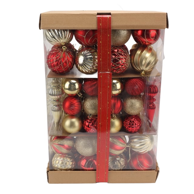 Juego de adornos de bolas de Navidad, 74 piezas de bolas de Navidad, adornos de bolas colgantes de Navidad, adornos de bolas de Navidad coloridos, durabilidad extendida