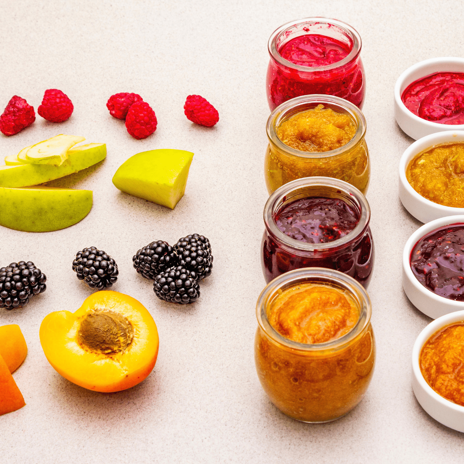 Buddy Fruits Blended Fruit Pouches - 3 Flavors - 1  Each: Mango Banana, Strawberry Apple, Multifruit and Apple (12.8 oz) + MerlinsMart Zine