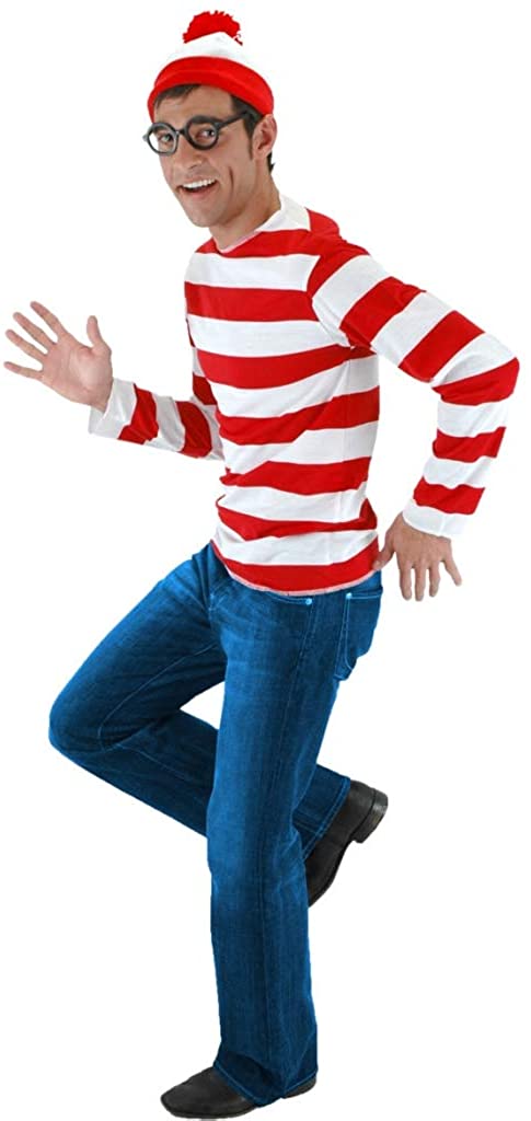 Adult Wheres Waldo Costume Red and 