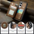 thumbnail image 3 of Allytechgroup Wallet Case for Samsung Galaxy S25 Edge with Credit Card Holder, [RFID Blocking] [Camera Screen Protection] PU Leather Magnetic Clasp Kickstand Shockproof Protective Case, Brown, 3 of 9