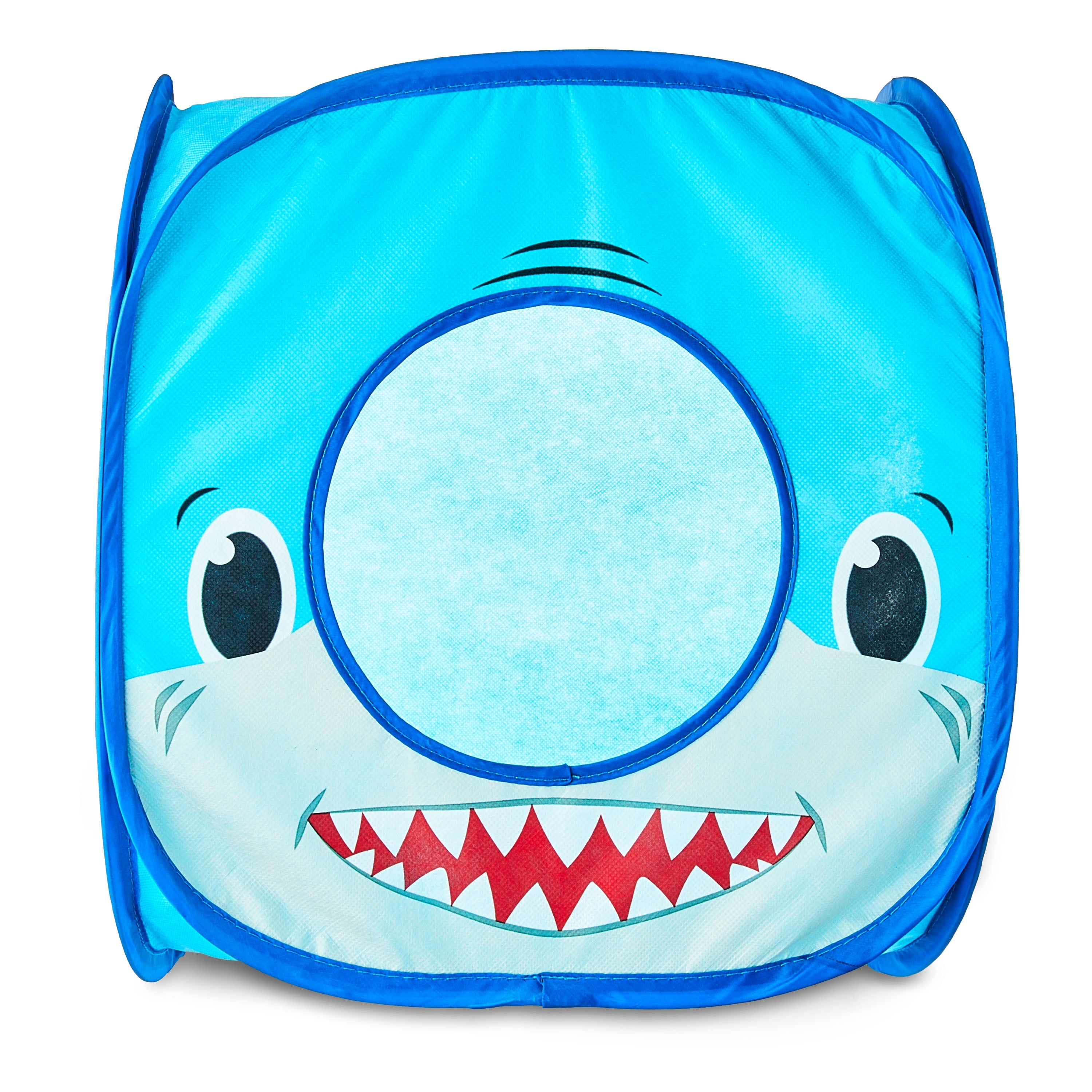 (3 pack) Vibrant Life Pop Open Shark Collapsible Cat House, Blue, 15"