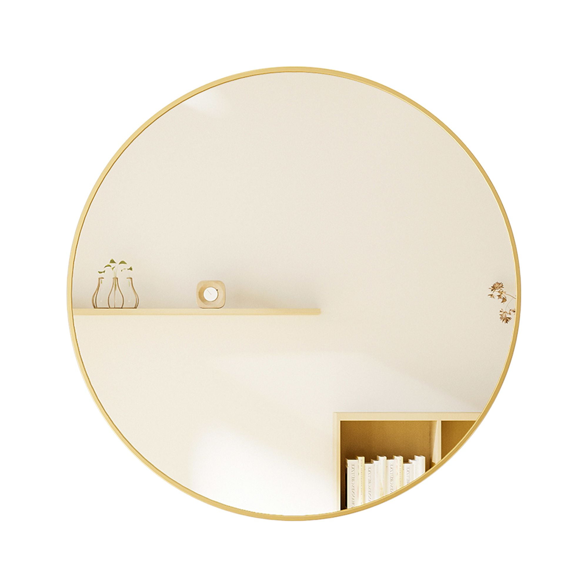 YYAo 28" Wall Circle Mirror for Bathroom, Round Mirror for Wall Hanging Round Mirror for Living Room, Vanity, Bedroom, Gold Border YYAo 28" Wall Circle Mirror for Bathroom, Round Mirror for Wall Hanging Round Mirror for Living Room, Vanity, Bedroom, Gold Border