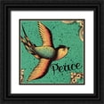 thumbnail image 1 of BoMo 26x26 Black Ornate Wood Framed with Double Matting Museum Art Print Titled - Peace Bird, 1 of 4