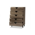 thumbnail image 3 of Baxton Studio Wales Modern and Contemporary Light Brown Wood 5-Drawer Chest, 3 of 7