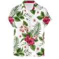 thumbnail image 2 of Mens Hawaiian Shirt Stylish Floral Pattern Short Sleeves Button Down Shirts Tropical Vacation Casual Tees Tops, 2 of 5