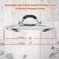 thumbnail image 2 of WishDirect Tempered Glass Lid for Instant Pot 8 Quart, Universal Electric Pressure Cooker Lid with Two Handle Knobs - 10 Inch, 2 of 6