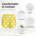 thumbnail image 6 of Lsque Yellow And White Polka Dot Printed Women's Running Shorts with Liner Pockets,Elastic Quick Dry Workout Athletic Gym Yoga Shorts,Womens High Waist Shorts-Large, 6 of 9